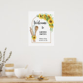 Sonnenblumenküche Brautparty Begrüßungszeichen Poster (Küche)