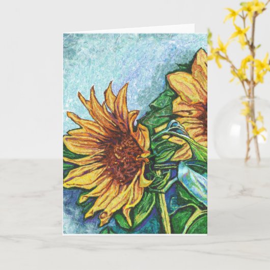 Sonnenblumenkunst Blank Blank Grußkarte Karte (Gelbe Blume)