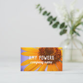 Sonnenblumenkunst gelb fröhlich zweiseitig visitenkarte (Stehend Vorderseite)