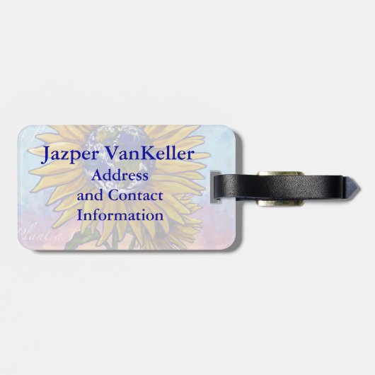 Sonnenblumenkunst Gepäckanhänger (Rückseite horizontal)