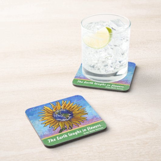 Sonnenblumenkunst Getränkeuntersetzer (Rechte Seite)