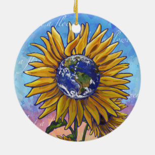 Sonnenblumenkunst Keramikornament
