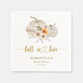 Sonnenblumenkürbis Fall im Brautparty der Liebe Serviette