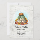 Sonnenblumenkürbis Rustikale Landfallernte Hochzei Einladung (Rückseite)