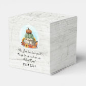 Sonnenblumenkürbis Rustikale Landfallernte Hochzei Geschenkschachtel (Rückseite)