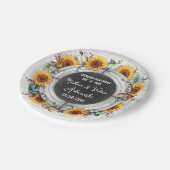 Sonnenblumenkürbis Rustikale Landfallernte Hochzei Pappteller (Schrägansicht)