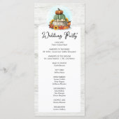 Sonnenblumenkürbis Rustikale Landfallernte Hochzei Programm (Rückseite)