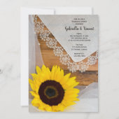 Sonnenblumenlace Country Hochzeit Probe Dinner Einladung (Vorderseite)