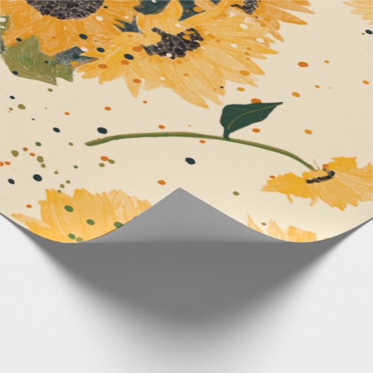 Sonnenblumenlächeln Geschenkpapier (Ecke)