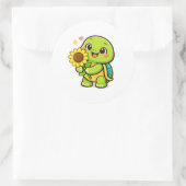 Sonnenblumenlächeln Runder Aufkleber (Tasche)