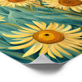 Sonnenblumenlandschaft im Van-Gogh-Stil Poster (Ecke)