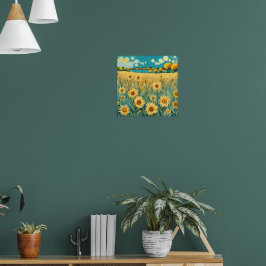 Sonnenblumenlandschaft im Van-Gogh-Stil Poster