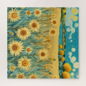 Sonnenblumenlandschaft im Van-Gogh-Stil Puzzle (Horizontal)