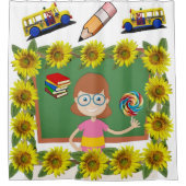 Sonnenblumenlehrer Duschvorhang (Vorderseite)