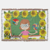 Sonnenblumenlehrer werfen Blanket Decke (Vorderseite)