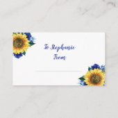 Sonnenblumenleuchten Blaue Rose Bridal Display Dus Begleitkarte (Rückseite)