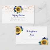 Sonnenblumenleuchten Blaue Rose Bridal Display Dus Begleitkarte (Vorne/Hinten)