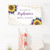 Sonnenblumenleuchten Lila Rose Brautparty Banner (Insitu)