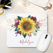Sonnenblumenlichtblumen-Monogramm Mousepad