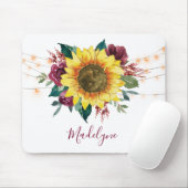 Sonnenblumenlichtblumen-Monogramm Mousepad (Mit Mouse)