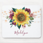 Sonnenblumenlichtblumen-Monogramm Mousepad (Vorne)