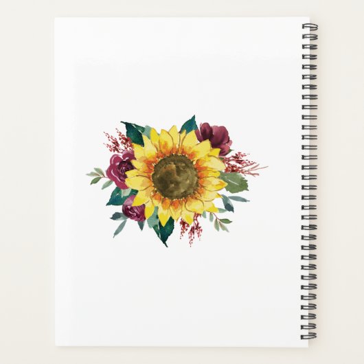 Sonnenblumenlichter Hochzeit Planer (Rückseite)