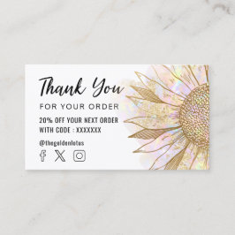 Sonnenblumenlogo Danke Geschäftskarte Visitenkarte