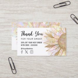 Sonnenblumenlogo Danke Geschäftskarte Visitenkarte