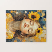 Sonnenblumenmädchen gemalt puzzle (Horizontal)
