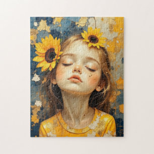 Sonnenblumenmädchen gemalt puzzle