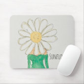 Sonnenblumenmädchen Grüner Kleid Mousepad (Mit Mouse)