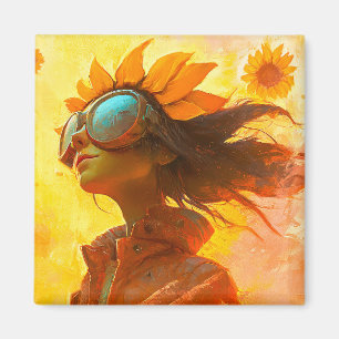 Sonnenblumenmädchen Magnet