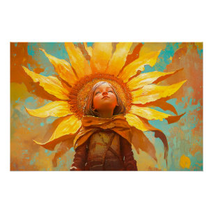 Sonnenblumenmädchen Poster
