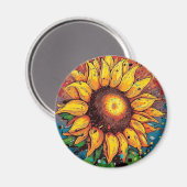 Sonnenblumenmagnet. Blume. farbenfroh Magnet (Vorderseite/Rückseite)