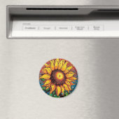 Sonnenblumenmagnet. Blume. farbenfroh Magnet (In Situ (Geschirrspüler))