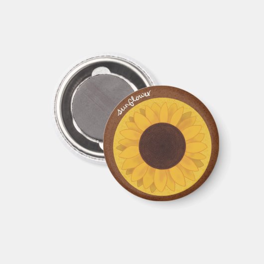 Sonnenblumenmagnet Magnet (Vorderseite/Rückseite)