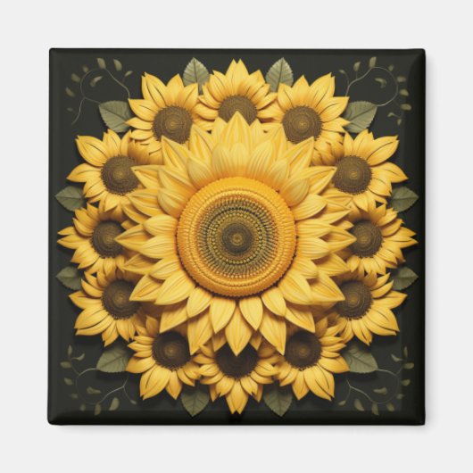 Sonnenblumenmagnet Magnet (Vorne)