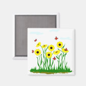 Sonnenblumenmagnet Magnet (Vorderseite/Rückseite)