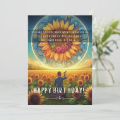 Sonnenblumenmaler Geburtstagsflatterkarte Karte (Stehend Vorderseite)