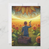 Sonnenblumenmaler Geburtstagsflatterkarte Karte (Rückseite)