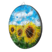 Sonnenblumenmalerei Dartscheibe (Vorderseite rechts)