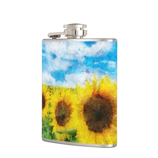 Sonnenblumenmalerei Flachmann (Links)