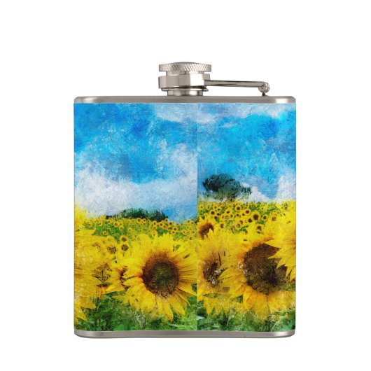 Sonnenblumenmalerei Flachmann (Rückseite)