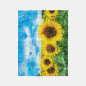 Sonnenblumenmalerei Fleecedecke (Vorderseite)