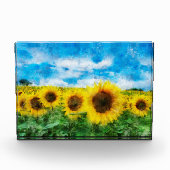 Sonnenblumenmalerei Fotoblock (Vorderseite)