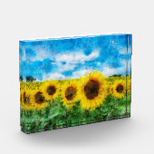 Sonnenblumenmalerei Fotoblock (Links)