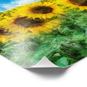 Sonnenblumenmalerei Fotodruck (Ecke)