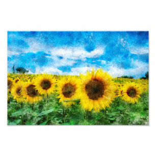 Sonnenblumenmalerei Fotodruck