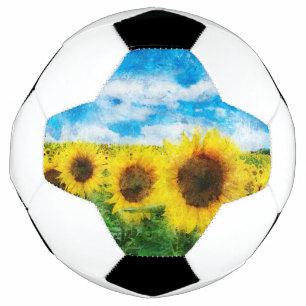 Sonnenblumenmalerei Fußball