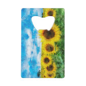 Sonnenblumenmalerei Geldkarten Flaschenöffner (Rückseite)
